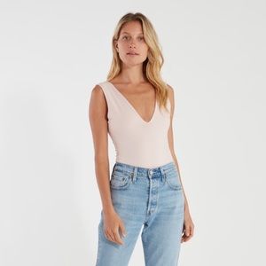 Free People Keep It Sleek Body Suit- Rose-Small